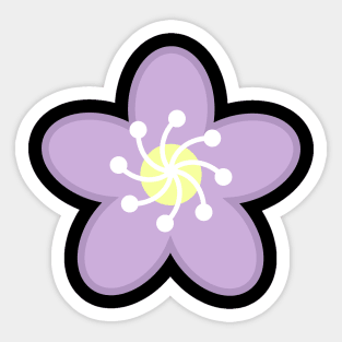 Purple Flower Blossom - Black Sticker